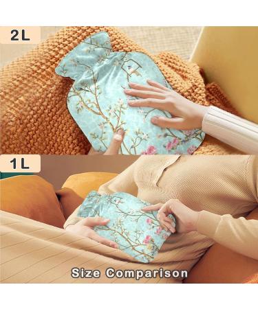 Buy Naanle Transparent Hot Water Bottle with Lid - 2L Flower Birds Design for Pain Relief & Therapy | Ideal for Back Hand & Foot Warmth - International Shipping - Buy Online on GoSupps.com