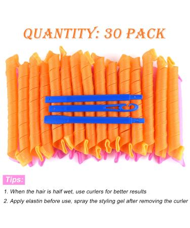 TUPARKA 30 Pack Magic Hair Curlers Spiral Curls Styling Rollers Kit - No Heat Curler for Extra Long Hair up to 22 Inch | Yellow & Pink - Buy Online on GoSupps.com