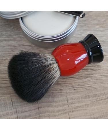 Shaving Brush Holder - Black Plastic with Red/Black Synthetic Hair Brush | International Shipping Available - Buy Online on GoSupps.com