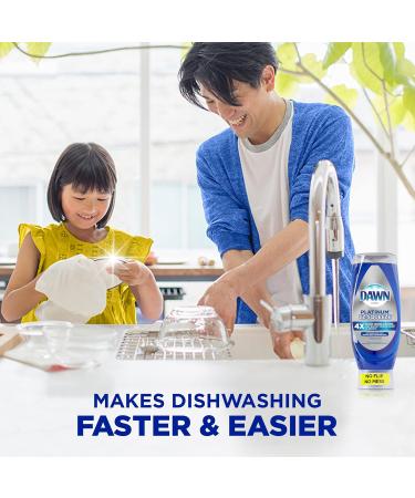 Dawn EZ-Squeeze Platinum Dishwashing Liquid Dish Soap Refreshing Rain Scent 535 ml (Pack of 3) + Dawn Non-Scratch Kitchen DIsh Sponges (Pack of 2) 321 ml (Pack of 5) - Buy Online on GoSupps.com
