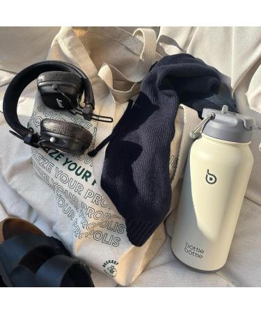 Stainless Steel 1L Drinking Bottle with Straw & Pill Box - Insulated Sport Thermos for Gym - Gray - Buy Online on GoSupps.com