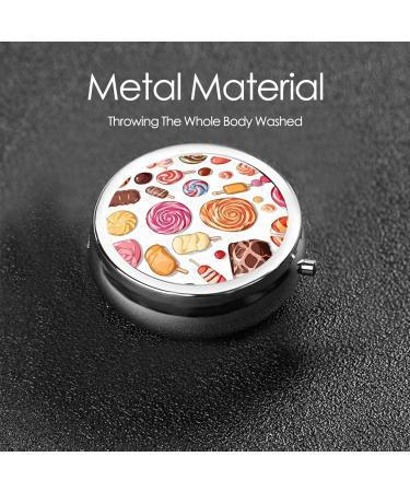 Colorful Sweet Lollipop Cupcake Donut Round Pill Box - 3 Compartment Mini Decorative Travel Pill Organizer for Medicine & Vitamins - Buy Online on GoSupps.com