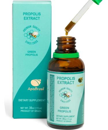 ApisBrasil - Brazilian Green Bee Propolis Liquid Extract (30ml) - Natural Immune Support - Antioxidant - Pack of 1