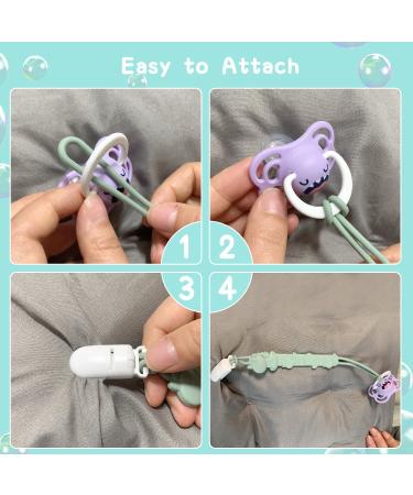 BABYSUN 2 in 1 Baby Silicone Pacifier Clip - BPA Free Teething Binky Holder for Boys and Girls - Perfect Gift for Baby Shower and Birthdays - Blue + Pink Design - Buy Online on GoSupps.com