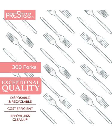 300 Pack Clear Heavy Duty Plastic Forks - Disposable Fancy Cutlery Silverware Bulk - Buy Online on GoSupps.com