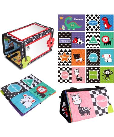 Venditer Baby Mirror Toys | Educational Foldable Prone Toys for Newborns 0-9 Months | High Contrast Black & White Children's Toy - Buy Online on GoSupps.com
