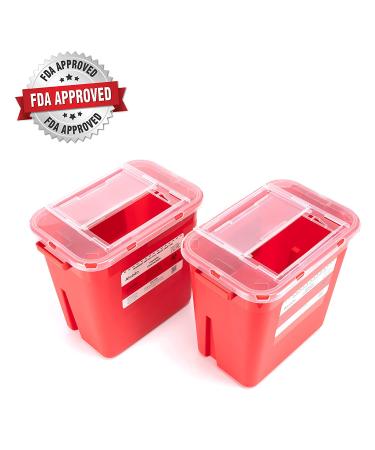 Alcedo Sharps Container for Home Use 2 Gallon (2-Pack) | Biohazard Needle & Syringe Disposal - Buy Online on GoSupps.com