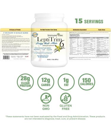 Immune Tree LeptiTrim6 Vanilla Meal Replacement Protein Shake - Boost Immunity & Support Weight Loss | International Shipping Available - Buy Online on GoSupps.com