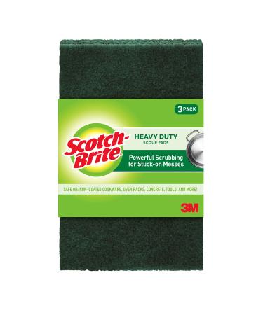 Scotch-Brite Heavy Duty Scour Pads Great For The Kitchen Garage and Outdoors 3 Pads