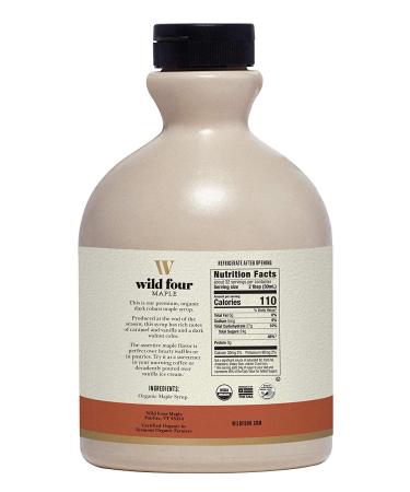 WildFour Organic Maple Syrup - 100% Pure, Gluten Free, Vegan, Grade A Dark Robust Taste - 32 Fl Oz (1 Quart) - No Artificial Flavors - Shop Now! - Buy Online on GoSupps.com