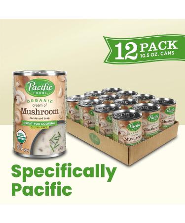 Organic Cream of Mushroom Condensed Soup 10.5oz - Pack of 12 | Pacific Foods - Buy Online on GoSupps.com