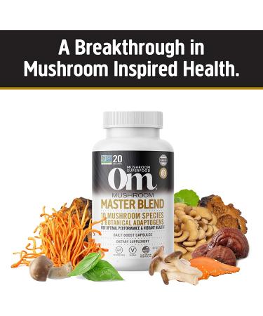 Om Mushrooms Mushroom Master Blend - 675 mg, 80 Vegetable Capsules | Immune Support & Wellness - Buy Online on GoSupps.com