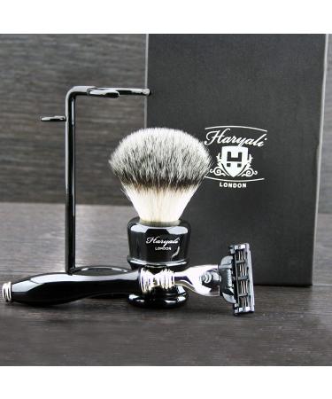 Premium 3-Piece Shaving Set for Men | Razor & Synthetic Hair Brush | Wet Shaving Essentials - Buy Online on GoSupps.com