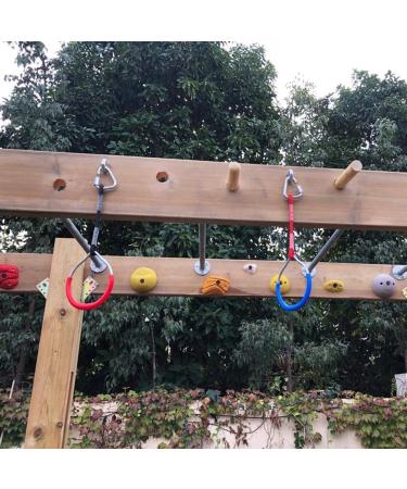Sunnyglade 40ft Ninja Line Hanging Obstacle Course for Kids | Slackers Ninja Line Kit with Bars, Fists, Rings | Ninja Slackline Accessories - Buy Online on GoSupps.com