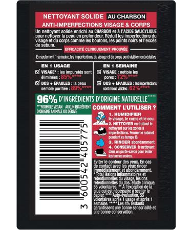 Garnier Pure Active - Solid Cleanser - With Charcoal and Salicylic Acid - Anti-Imperfections - 100g - Buy Online on GoSupps.com