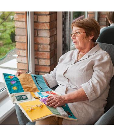 Fidget Blanket for Dementia | Calming Dementia Activities for Seniors | Includes User Guide | Dementia Products for Elderly | Dementia Blanket | Helps Alzheimer s Dementia Asperger s Anxiety - Buy Online on GoSupps.com