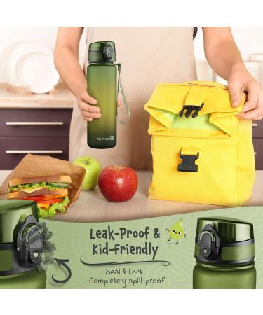 My Vesperbox Minny Leak Proof Kids Water Bottle with Straw or Strainer 350ml 500ml 750ml Lightweight BPA Free Water Bottle for Kindergarten School (Green Light Green Black 500ml) - Buy Online on GoSupps.com