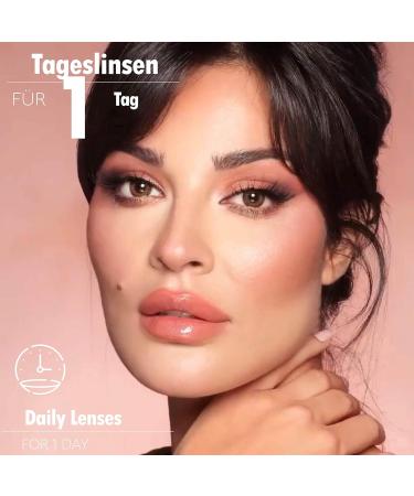 Bella 1-Day Almond Brown Colored Contact Lenses - Natural Brown Daily Lenses for Dark Eyes -0.00 Diopters 10x Pack - Buy Online on GoSupps.com