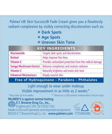 Palmer's Skin Success Anti-Dark Spot Fade Cream with Vitamin E and Niacinamide Helps Reduce Dark Spots and Age Spots Suitable for All Skin Types 2.7 Ounce (Pack of 2) - Buy Online on GoSupps.com