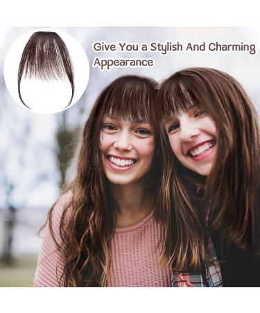 Clip-in Fringe Bangs - Real Hair Extensions for Women - Dark Brown Washable & Dyeable - Buy Online on GoSupps.com