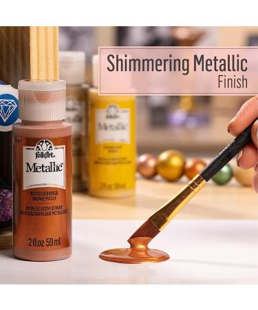 FolkArt K658 Acrylic Metallic Paint 2 Fl Oz - Antique Gold | Single Pack - Buy Online on GoSupps.com