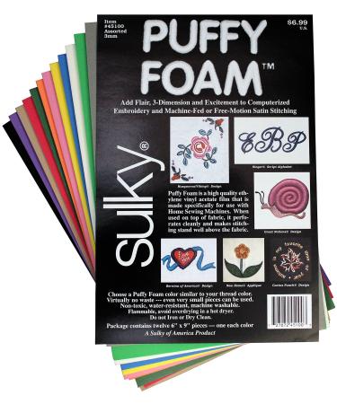 Sulky Of America 12 Color 3mm Puffy Foam Assortment  6 by 9 (45100S)