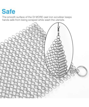 Premium 8x6 Square Cast Iron Cleaner - Stainless Steel Scrubber for Cast Iron Pans - Buy Online on GoSupps.com