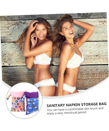 Fomiyes Women's Double Zip Storage Bag - Portable Tampon & Tapes Organizer | 2-Pack 35x23cm - Perfect for Travel & Home - Buy Online on GoSupps.com
