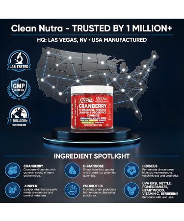 Clean Nutra UriFlow Urinary Tract Gummies with Cranberry D-Mannose Pomegranate Uva Ursi Nettle Berberine Probiotics Vitamin C Marshmallow Corn Silk Hibiscus Juniper for UTI Support Capsules Supplement - Buy Online on GoSupps.com