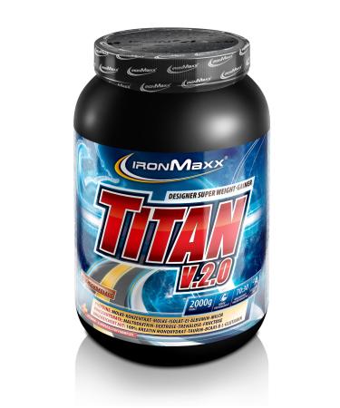 IronMaxx Titan V.2.0 Weight Gainer Powder Chocolate Flavor 2kg Can (1 Pack)