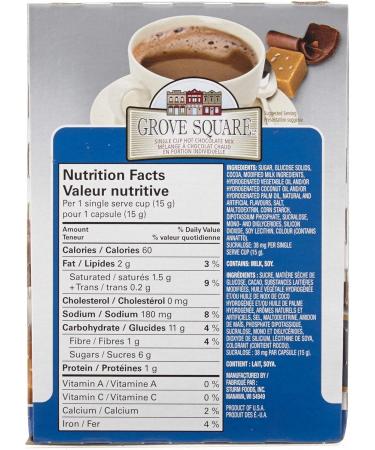 Grove Square Hot Chocolate Mix Salted Caramel 24 Single Serve Cups 24 Count (Pack of 1) - Buy Online on GoSupps.com
