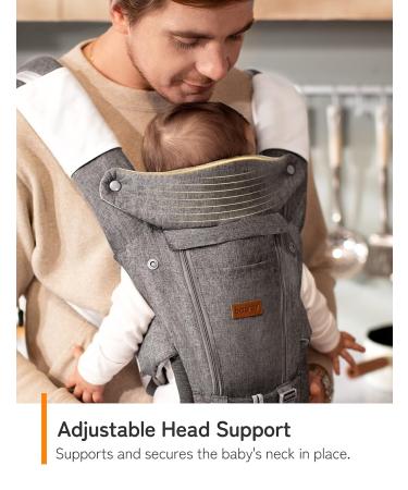 Besery Baby Carrier with Hip Seat and Head Support - Dark Gray | Travel-Friendly Toddler Backpack and Infant Holder for Flying and Everyday Use - Buy Online on GoSupps.com