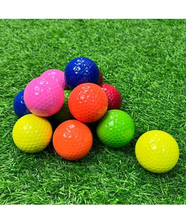 KOFULL Golf Balls - 1 Dozen Colored Miniature Golf Balls, Fun Mini Golf Balls for Kids | Beginner Backyard Indoor Outdoor Putting Practice, Golf Gifts for Golfer