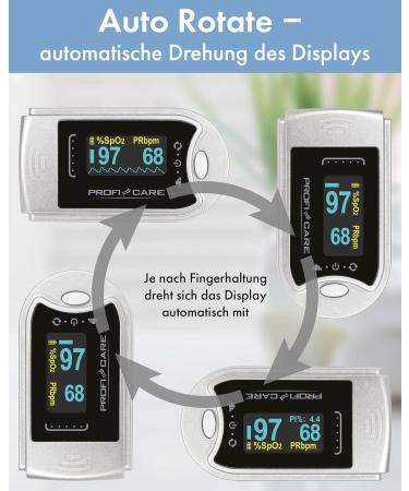 Proficare Pulse Oximeter - 3-in-1 Finger Clip for Pulse Oxygen Saturation & Perfusion Index | PC-PO 3104 - Buy Online on GoSupps.com