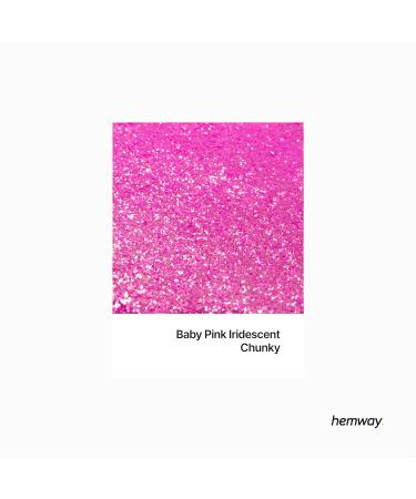 Hemway Chunky Glitter Baby Pink 100g | Ultra-Sparkle Cosmetic Safe Iridescent Glitter 0.6mm for Crafting & DIY - Buy Online on GoSupps.com