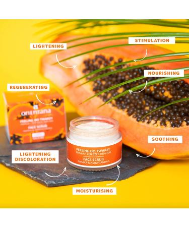 Orientana Facial Peeling for Women - Papaya & Indian Ginseng | 99.7% Natural Organic Vegan | Acne & Anti-Aging Solution for Dry & Normal Skin - 50g - Buy Online on GoSupps.com