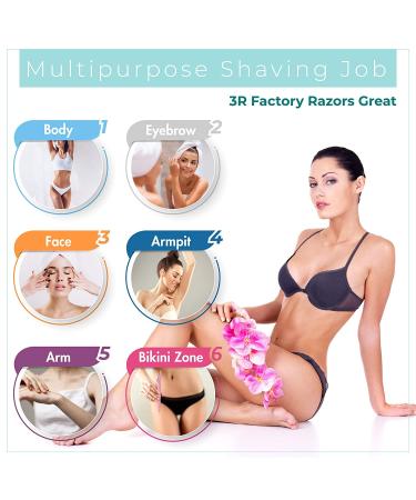 Ladies Facial Hair Razors - Face Shavers for Women Peach Fuzz | Women's Dermaplaning Tool for Removing Fine Hairs on Eyebrows, Face, and Neck - 3R Factory - Buy Online on GoSupps.com