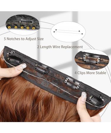 MORICA 20 Inch Invisible Wire Hair Extensions | Auburn Halo Hairpiece - Long Wavy Synthetic Hair | Adjustable Size & 4 Secure Clips for Women - Buy Online on GoSupps.com