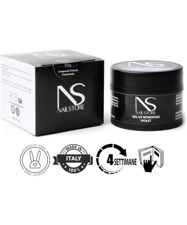  Nail Store NAILSTORE - Monophasic UV LED Builder Gel Clear Violet Transparent prevents yellowing of nails medium density self-leveling Suitable for nail reconstruction with foils and for refills (30 g) - Buy Online on GoSupps.com