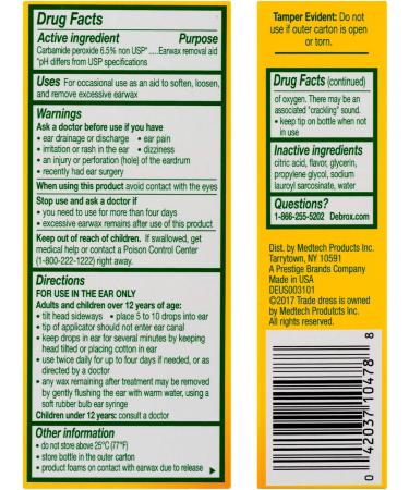 Debrox Earwax Removal Aid 0.5 fl oz â€“ Safe & Effective Ear Cleaning - Buy Online on GoSupps.com