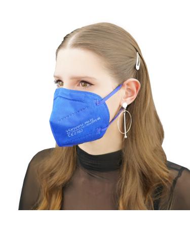 Promedicalcare.Mundsprung FFP2 Mask colored mouth protection mask FFP2 colorful masks mouth protection ffp2 (single packed) 10 pieces (1 Pack) blue