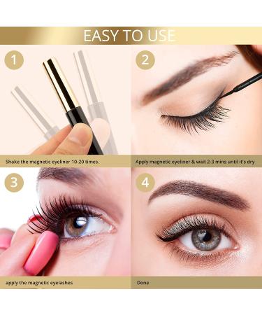 Magnetic Eyelash Kit - 5 Pairs of Natural Look Magnetic Lashes with Magnetic Eyeliner - No Glue Needed - Buy Online on GoSupps.com