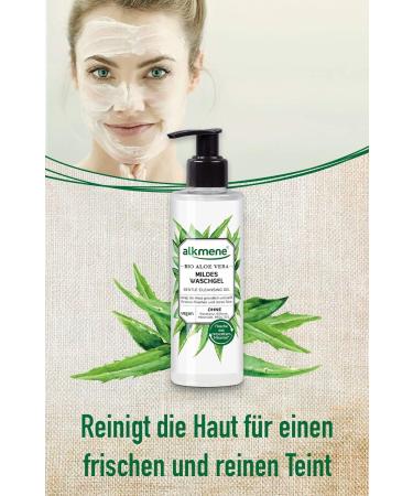 Alkmene Organic Aloe Vera Washing Gel - Vegan Mild Facial Cleanser for All Skin Types - 180 ml Pet Care ? SLES - Buy Online on GoSupps.com