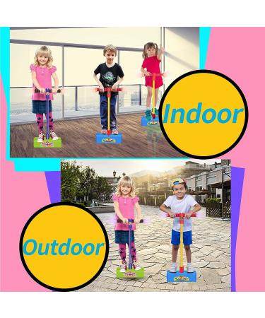 Ynanimery Foam Pogo Jumper for Kids 3-7 Years - Dinosaur & Unicorn Theme, Light-Up Stick | Birthday Toy for Toddlers - Blue - Buy Online on GoSupps.com