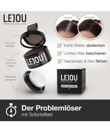 LEJOU Root Powder Brown - Waterproof Hair Makeup for Instant Volume & Root Concealment - 4g - Buy Online on GoSupps.com