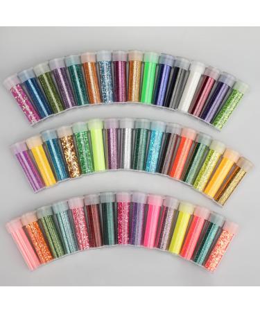 Halobios fine glitter in 48 bright colors craft glitter for party and art lessons bodiesail glitter for stage make-up 48 colors - Buy Online on GoSupps.com
