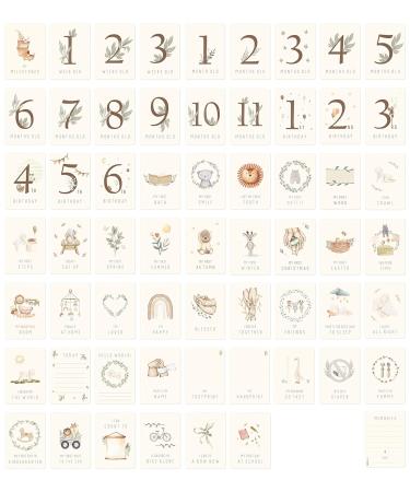 Olgs Baby Milestone Cards | Set of 60 Gender Neutral Baby Cards | Perfect for Boys & Girls | Ideal Gift for Baby Showers & Special Moments | Magnetic Box Included | Teddy Lou - Buy Online on GoSupps.com