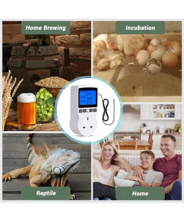 Inkbird Digital Temperature Controller Timer Outlet with Sensor Probe - Ideal for Reptile, Greenhouse & Home Fermentation | UK Plug - Buy Online on GoSupps.com
