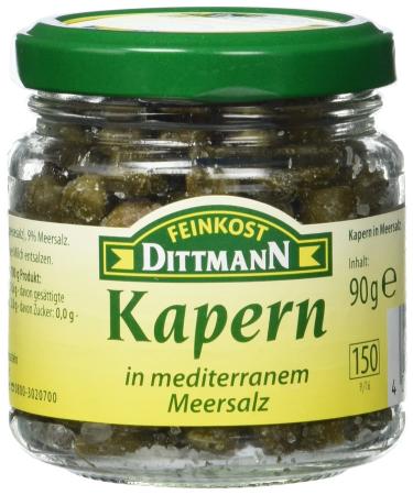 Feinkost Dittmann capers in sea salt glass pack of 6 (6 x 90 g)