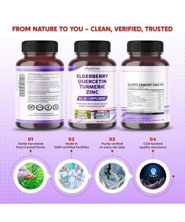 Elderberry Quercetin Turmeric Zinc - Support The Immune System Respiratory Health 150 count (pack of 1) - Buy Online on GoSupps.com